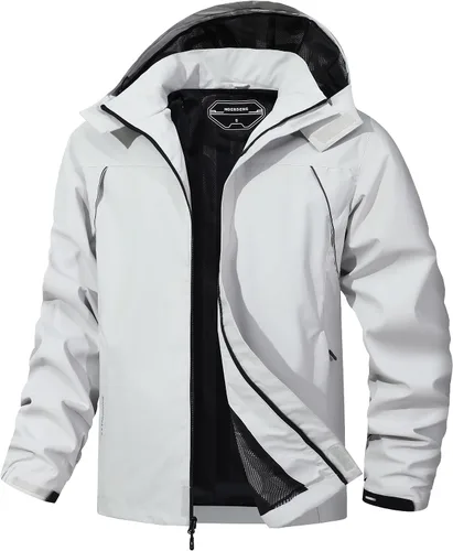 Miniatura 9 de Chaqueta impermeable para hombre, rompevientos, ligera, con capucha desmontable