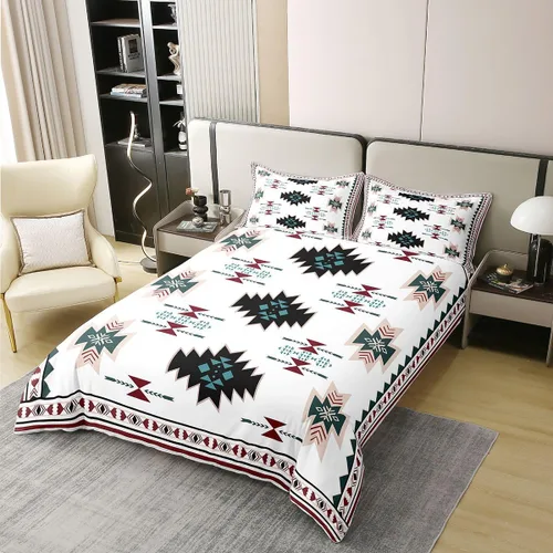Miniatura 2 de Funda de edredón 100% algodón estilo bohemio del suroeste – Funda de edredón étnica tribal flecha – Juego de decoración de dormitorio completo