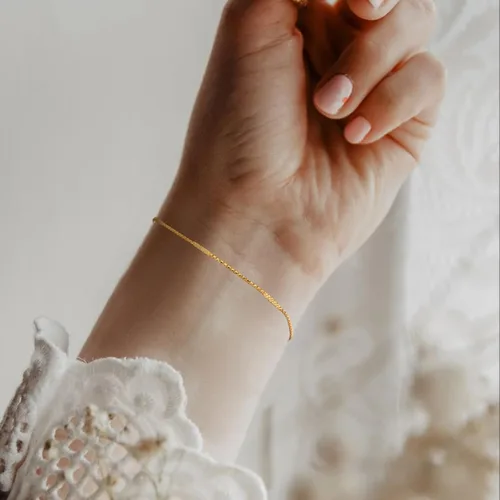 Miniatura 4 de BENEIGE Pulsera para mujer chapada en oro de 14 quilates, clip de papel satélite, bola ovalada, caja de cable, cadena de eslabones en capas