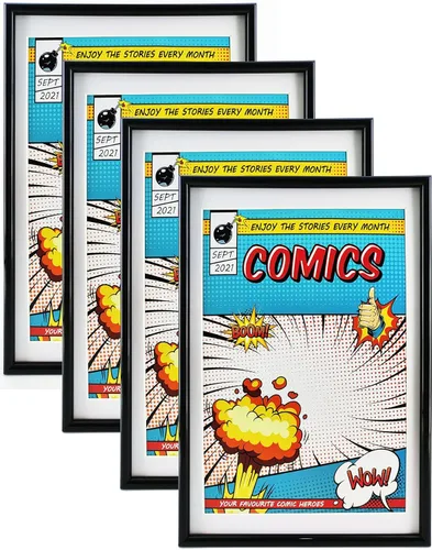 Miniatura 7 de Marco para cómics, paquete de 4, protección UV ultravioleta, se adapta a Current Comics de hasta 6, 34 x 10 pulgadas, 14 pulgadas, para pared