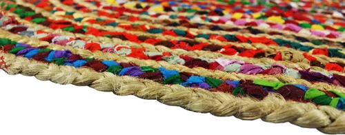 Miniatura 7 de COTTON CRAFT Yute Chindi - Alfombra de trapo, estilo bohemio, rústico, decorativa, tejida a mano, reversible, de algodón reciclado natural