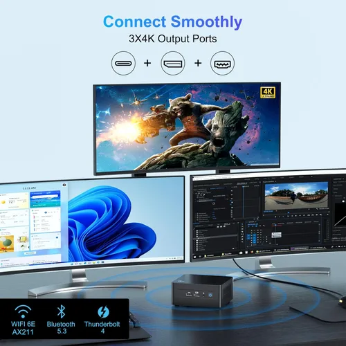 Miniatura 8 de Intel NUC 13 Pro, NUC13ANHi3 Mini PC versátil de 8 GB de RAM y 512 GB SSD con procesador Core i3-1315U
