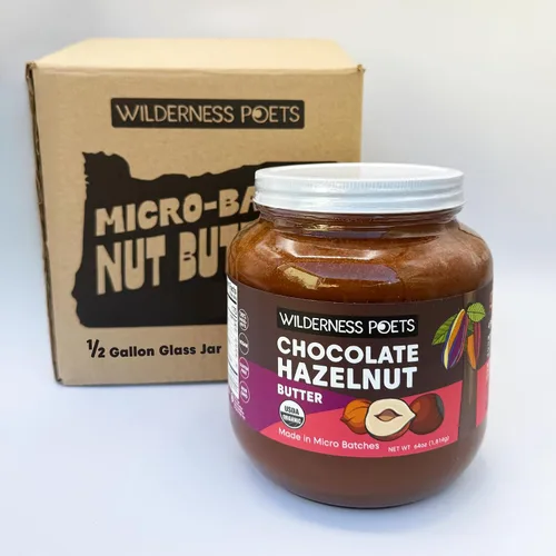 Miniatura 9 de Wilderness Poets, Mantequilla de avellana de chocolate orgánico - (8 onzas) - Sin aceite de palma - Ingredientes simples - 70% avellanas, 30%