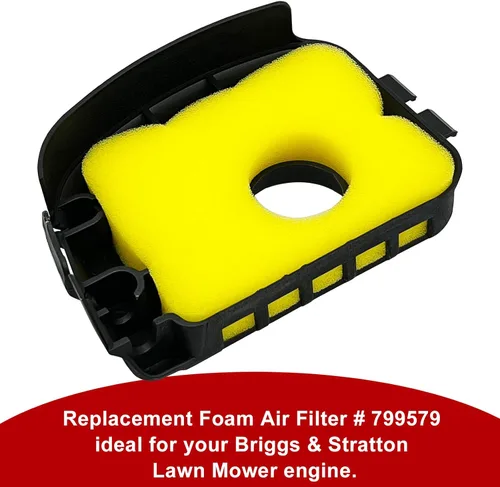 Miniatura 3 de Filtro de espuma de repuesto para filtro de aire 799579 apto para filtros de aire de motor BS Bujía compatible con cortacésped Briggs y Stratton