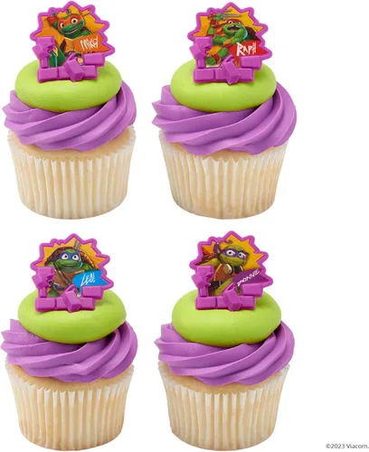 Miniatura 7 de DecoPac Anillos de poder de tortugas ninja mutantes adolescentes, decoraciones de cupcakes para fiestas de cumpleaños, pasteles y celebraciones
