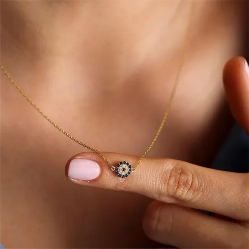 Miniatura 2 de Collar con colgante de corazón de oro de 14 quilates para mujer, delicado collar de estrella, gargantilla de mal de ojo, collar bohemio con luna