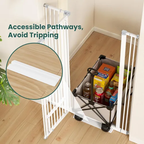 Miniatura 8 de Ostutry Puerta para gatos extra alta de 53 pulgadas para puerta, sin perforaciones, puerta de perro de 29.5 a 40.1 pulgadas de ancho con puerta