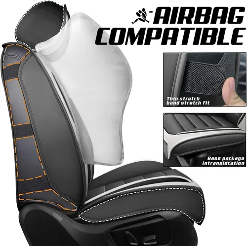 Miniatura 4 de ILMO Fundas para Asientos Compatibles con Ford F350 2011-2026, Protectores de Asiento de Camión de Cuero de Nappa Impermeables con Tacto Suave