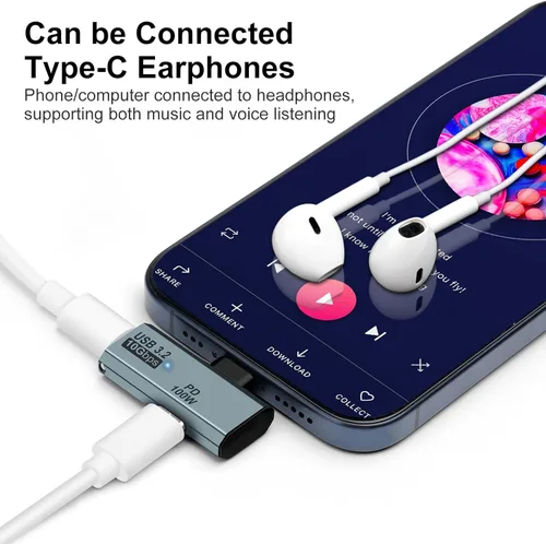 Miniatura 4 de Adaptador USB C OTG, carga PD tipo C de 100 W a divisor USB C dual para iPhone 15 Pro Max, Google TV Chromecast 2020, MacBook, Samsung Galaxy