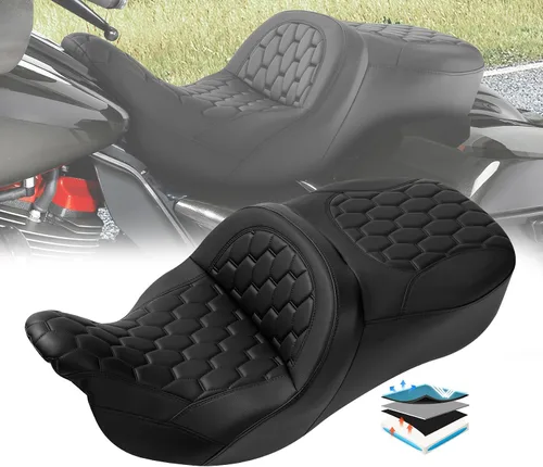 C.C. RIDER Hamaca de Gel para Asiento de Motocicleta Compatible con Harley Touring Road King FLHR, Street Glide FLHX, Road Glide FLTRX, Electra