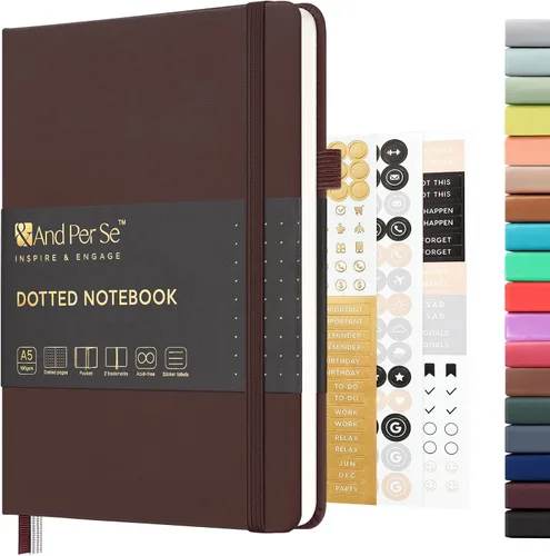 Miniatura 60 de &And Per Se - Cuaderno en blanco, 160 páginas, 5.7 x 8 pulgadas, cuaderno de rayas estrechas con papel grueso para escribir, cuaderno de tapa dura