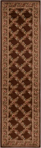 Miniatura 32 de SAFAVIEH Lyndhurst Collection - Alfombra de pasillo, 2 pies 3 pulgadas x 8 pies, color negro y marrón, diseño tradicional de enrejado floral,