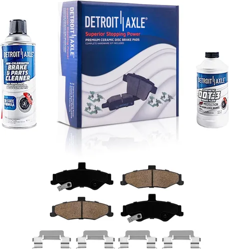 Miniatura 136 de Detroit Axle - Pastillas de Freno Delantero Izquierdo Reemplazo de Pinza de Disco para Dodge Ram 1500 Dakota Mitsubishi Raider - Juego de 3 piezas