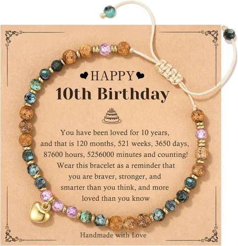 HGDEER Regalos de cumpleaños para mujer, pulsera única de piedra natural, para mujeres, adolescentes, niñas, regalos de moda para amigas, mejores