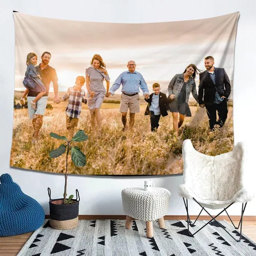 Miniatura 4 de Nsipan Tapiz personalizado para subir imágenes, texto fotográfico, decoración de pared, colección de collage de dormitorio, decoración