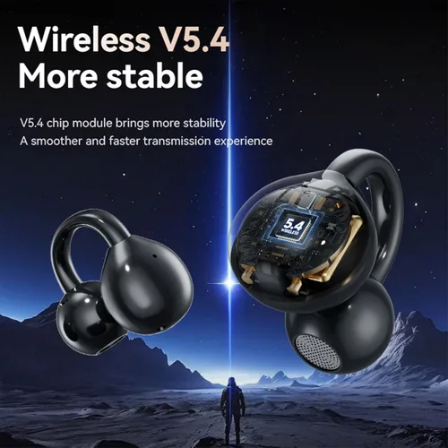 Miniatura 7 de Auriculares abiertos con clip para la oreja, auriculares inalámbricos Bluetooth 5.4, auriculares deportivos con pantalla táctil LED inalámbrica