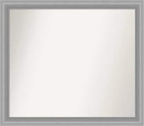 Miniatura 428 de Amanti Art Espejo de baño plateado para sobre el fregadero, 24 x 24 pulgadas, espejo cuadrado de peltre forjado a medida, marco de madera casual