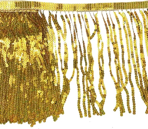 Miniatura 13 de Lauthen.S Borde de flecos de lentejuelas de 9.8 yardas, borlas de lentejuelas de 6 pulgadas para manualidades, vestido latino, adorno de ropa