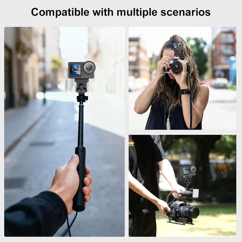 Miniatura 7 de PULUZ Soporte de montaje rápido para DJI Osmo Action 5 Pro/4/3, zapata fría con agujero de tornillo de 1/4 pulgadas y ajuste de inclinación de 75°