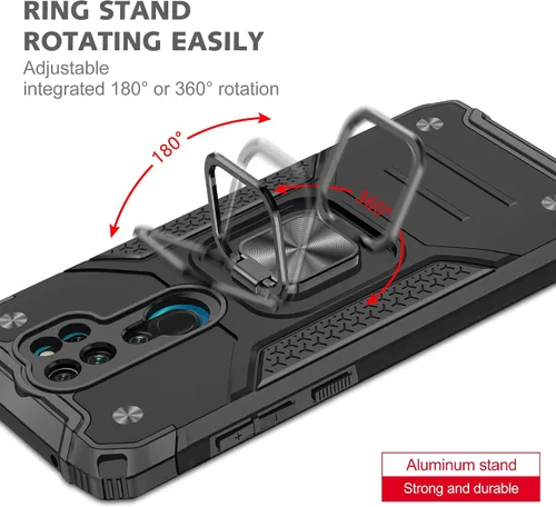 Miniatura 6 de Asuwish Funda de teléfono para Xiaomi Redmi Note 8 Pro con protector de pantalla de vidrio templado y soporte de anillo soporte delgado híbrido