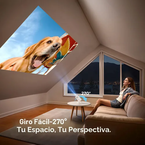 Miniatura 4 de Mini-proyector con WiFi6 y Bluetooth bidireccional 5.4, soporte 1080P 4K, [aplicaciones integradas y Android 14 2026] Proyector de película portátil