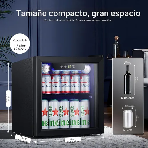 Miniatura 2 de Antarctic Star Mini Nevera Refrigeradora - 12 Botellas 48 Latas Refrigerador de Bebidas Puerta de Vidrio para Bebidas o Cerveza Vino - Pequeño