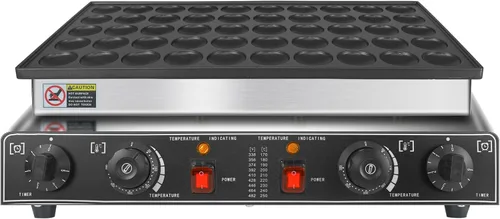 Miniatura 7 de KOOTEN Mini panqueques holandés, 50 wafleras grandes comerciales, máquina eléctrica para hacer crepas, máquina eléctrica antiadherente redonda con 2