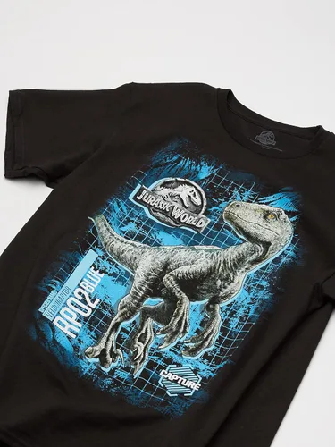 Miniatura 2 de Jurassic World Camiseta de manga corta Blue Raptor Grid para niños 2