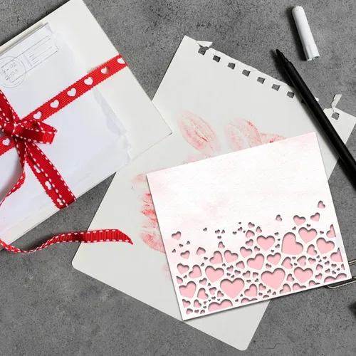 Miniatura 5 de Troqueles de corte Love Hearts para hacer tarjetas, troqueles de corazón para el día de San Valentín, troqueles de marco, álbumes de recortes, álbum