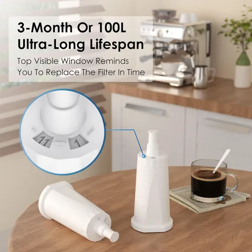 Miniatura 6 de Waterdrop Filtro de agua de repuesto para máquina espresso Breville Barista Touch BES880 BES881, Oracle Jet BES985, Oracle Touch BES990, doble