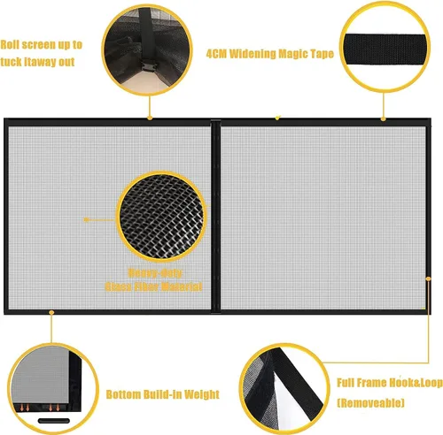 Miniatura 3 de LIAMST Pantalla para puerta de garaje de 16 x 9 pies, 2 puertas de garaje de automóvil, pantalla de puerta de fibra de vidrio reforzada, imanes