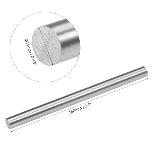 Miniatura 2 de uxcell Varilla de acero redonda, herramienta de barra de torno HSS de 0.433 in de largo, 5.906 in de largo, para engranajes de eje, taladradora