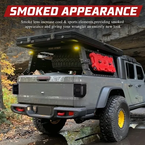 Miniatura 4 de BUNKER INDUST Luces Traseras LED Compatibles con Jeep Gladiator JT 2020-2025, Lámpara Trasera Ahumada Luz de Freno Luz de Señal de Giro Luz