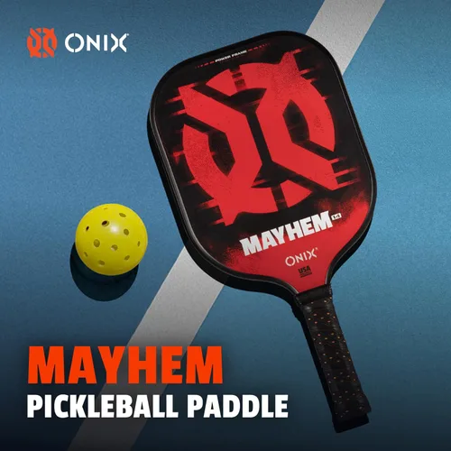 Miniatura 2 de Onix Mayhem Patented ThermoFused Technology Carbon Fiber Power Frame Polypropylene Honeycomb Core Performance Power and Control Pickleball Paddle