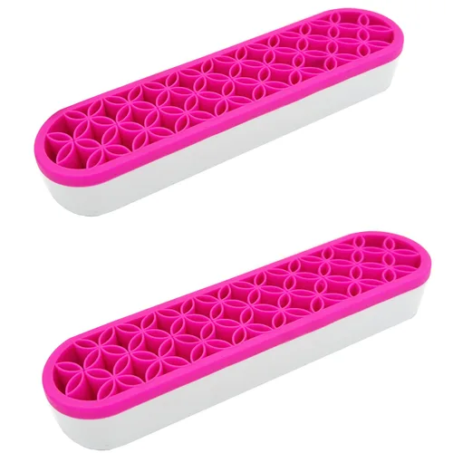 Miniatura 18 de TANG SONG 1 PC Organizador de brochas de maquillaje de silicona, caja de almacenamiento de cosméticos para escritorio (Negro)