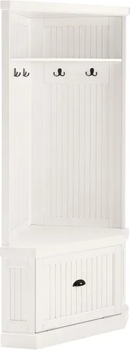 Miniatura 10 de Crosley Furniture - Hall Tree- Mueble para pasillo, Madera, Blanco gastado