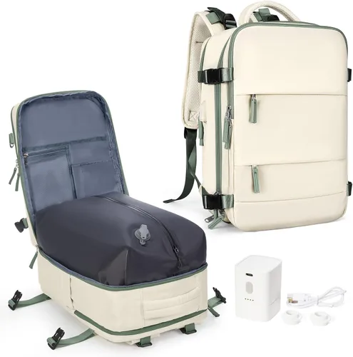 Miniatura 18 de coowoz Mochila grande de viaje para mujeres y hombres, mochila de transporte, mochila para senderismo impermeable, mochila deportiva para Rosa