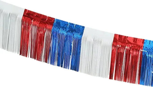 Miniatura 19 de Banner de flecos de aluminio, 9.84 pies de papel de aluminio metálico brillante para colgar, guirnalda de flecos de oropel para boda, fiesta