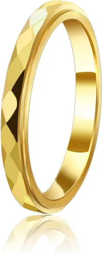Nanafast Anillos de ansiedad de acero de titanio de 0.118 pulgadas para mujeres y hombres, anillos multifacéticos para ansiedad, anillos giratorios