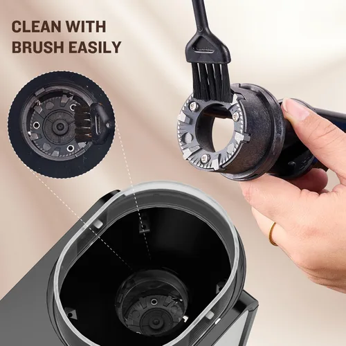 Miniatura 8 de AYCHIRO Molinillo de café con rebabas, molinillo de granos de café eléctrico ajustable con 14 configuraciones de molienda, 2-12 tazas para espresso