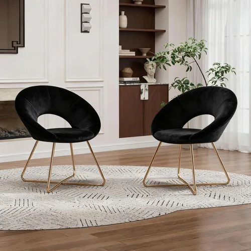 Miniatura 4 de Duhome. - Sillas con diseño moderno de mediados de siglo, para el comedor y la sala de estar, con patas de metal negras industriales, 1 unidad.