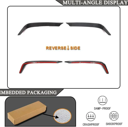 Miniatura 6 de Canards delanteros de fibra de carbono real para Alfa Romeo Giulia Base Sedan 2015-2023 divisor de luz antiniebla Canard parachoques delantero faro