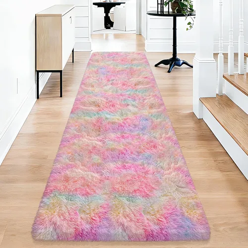 Miniatura 64 de Alfombras de pasillo beige de 2 x 6 pies para dormitorio, sala de estar, alfombra de felpa suave y esponjosa, alfombra de pasillo para pasillos