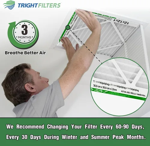 Miniatura 7 de TRIGHTFILTERS 12x12x1 Filtro de aire paquete de 6 unidades, duraderos filtros plisados MERV 8 para hogar HVAC CA y horno, filtro de aire compacto