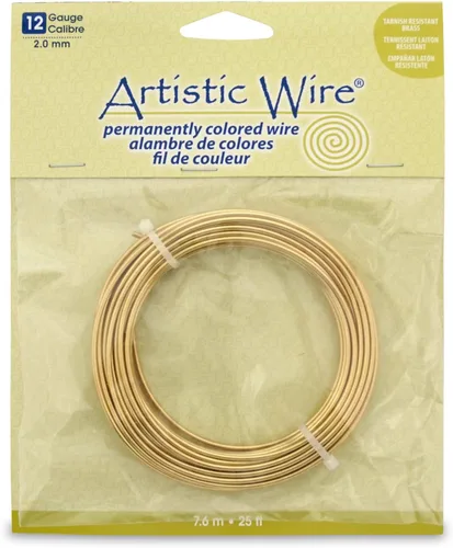 Miniatura 24 de Artistic Wire - Alambre para manualidades (calibre 10, 1,5 m, latón resistente a las manchas)
