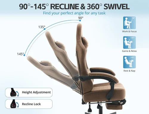 Miniatura 4 de Silla de oficina para oficina en casa, silla de escritorio ergonómica con cojín de resorte de bolsillo, silla de juegos de cuero transpirable