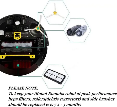 Miniatura 2 de Piezas de repuesto para iRobot Roomba 800 900 Series 805 860 861 864 866 870 871 880 890 891 960 961 964 980 981 985, 17 PCS Kit