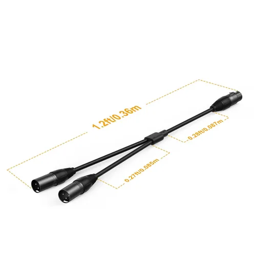 Miniatura 5 de CableCreation Divisor XLR equilibrado de 1 pie, 2 X LR macho a XL R hembra, micrófono de 3 pines y cable de micrófono X L R Split 1 hembra a 2 macho