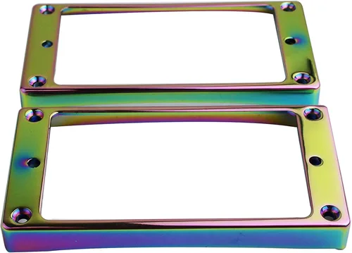 Guyker Juego de anillos de montaje Humbucker de metal con parte inferior curvada, reemplazo de marco de cubierta de puente y cuello, compatible con