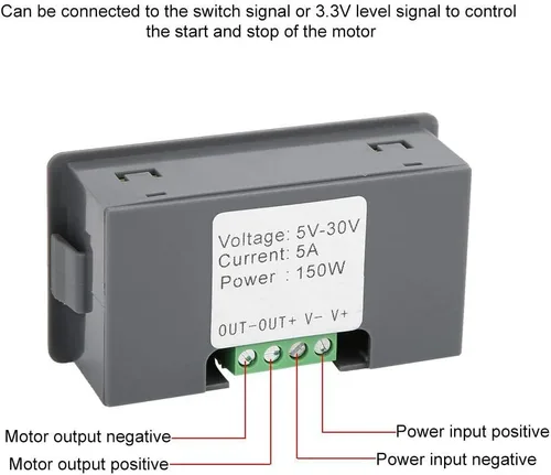 Miniatura 4 de DEWIN PWM Motor Driver, DC 5V 12V 24V 150W controlador de velocidad del motor regulador de velocidad ajustable con interruptor de perilla variable